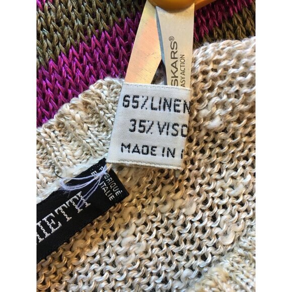 Vintage Umberto Ginocchietti Womens Striped Dot Knitted Pullover Sweater Purple - Picture 9 of 10